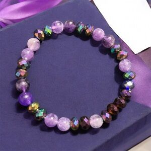 Elegant Amethyst Crystal Beaded Bracelet
